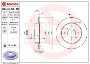 Brembo 08.5443.10 - Brzdový kotúč -
