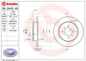 Brembo 08.5443.40 - Brzdový kotúč -