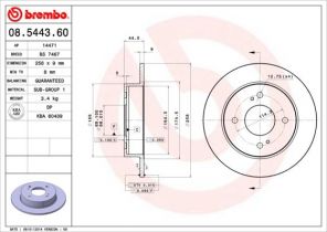 Brembo 08.5443.60 - Brzdový kotúč -