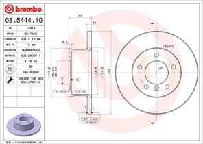 Brembo 08.5444.10 - Brzdový kotúč -