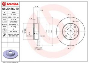 Brembo 08.5456.10 - Brzdový kotúč -