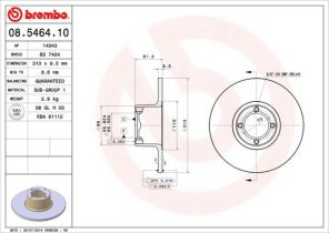 Brembo 08.5464.10 - Brzdový kotúč -