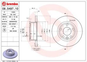 Brembo 08.5497.10 - Brzdový kotúč -