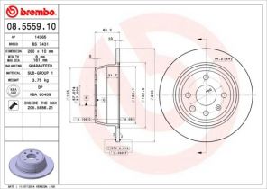 Brembo 08.5559.10 - Brzdový kotúč -