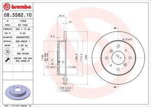 Brembo 08.5582.10 - Brzdový kotúč -