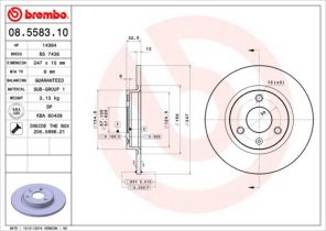Brembo 08.5583.10 - Brzdový kotúč -