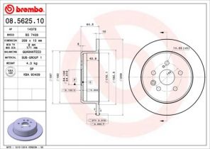 Brembo 08.5625.10 - Brzdový kotúč -