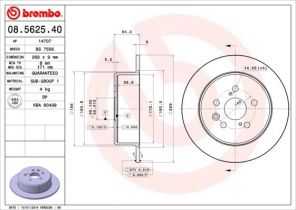 Brembo 08.5625.40 - Brzdový kotúč -