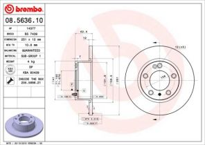 Brembo 08.5636.10 - Brzdový kotúč -