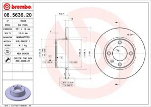 Brembo 08.5636.20 - Brzdový kotúč -