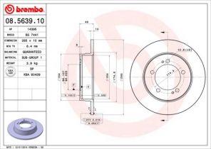 Brembo 08.5639.10 - Brzdový kotúč -