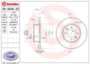 Brembo 08.5646.20 - Brzdový kotúč -