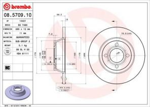 Brembo 08.5709.10 - Brzdový kotúč -