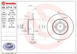 Brembo 08.5714.10 - Brzdový kotúč -