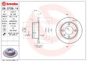 Brembo 08.5729.14 - Brzdový kotúč -