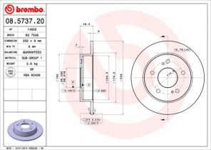 Brembo 08.5737.20 - Brzdový kotúč -