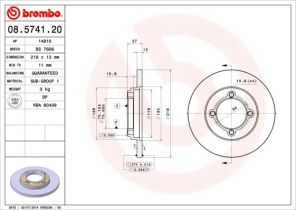 Brembo 08.5741.20 - Brzdový kotúč -