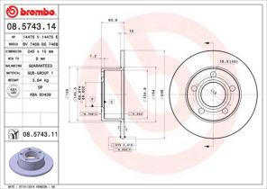 Brembo 08.5743.14 - Brzdový kotúč -
