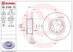 Brembo 08.5768.10 - Brzdový kotúč -