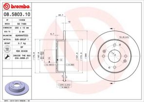 Brembo 08.5803.10 - Brzdový kotúč -