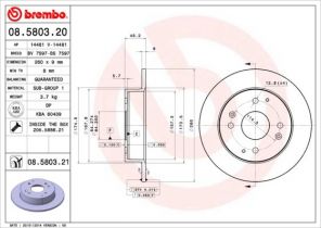 Brembo 08.5803.20 - Brzdový kotúč -