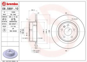 Brembo 08.5891.10 - Brzdový kotúč -