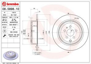 Brembo 08.5898.10 - Brzdový kotúč -