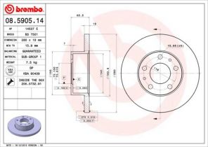 Brembo 08.5905.14 - Brzdový kotúč -