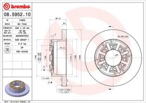 Brembo 08.5952.10 - Brzdový kotúč -