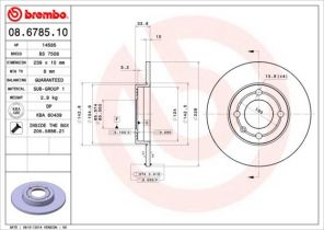 Brembo 08.6785.10 - Brzdový kotúč -