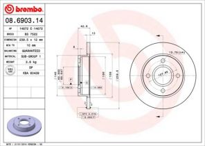 Brembo 08.6903.14 - Brzdový kotúč -