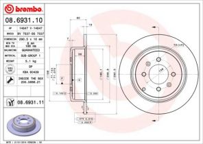 Brembo 08.6931.10 - Brzdový kotúč -