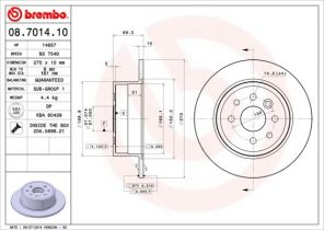 Brembo 08.7014.10 - Brzdový kotúč -