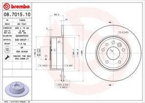 Brembo 08.7015.10 - Brzdový kotúč -