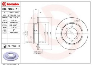 Brembo 08.7042.10 - Brzdový kotúč -