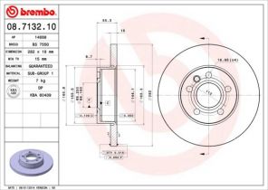 Brembo 08.7132.10 - Brzdový kotúč -