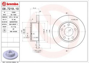 Brembo 08.7219.10 - Brzdový kotúč -