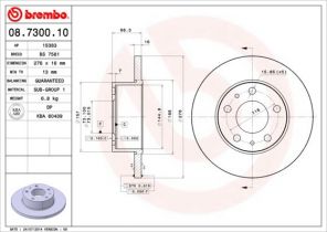 Brembo 08.7300.10 - Brzdový kotúč -