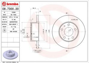 Brembo 08.7300.20 - Brzdový kotúč -