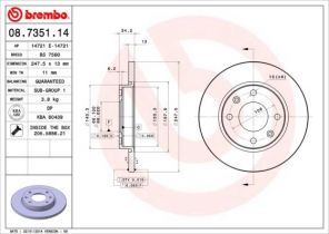Brembo 08.7351.14 - Brzdový kotúč -