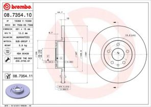 Brembo 08.7354.10 - Brzdový kotúč -