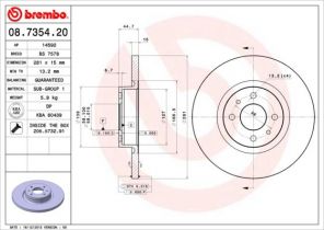 Brembo 08.7354.20 - Brzdový kotúč -