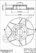 Brembo 08.7354.75 - Brzdový kotúč -