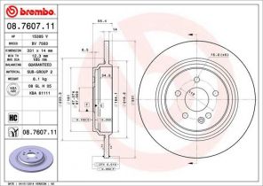 Brembo 08.7607.11 - Brzdový kotúč -