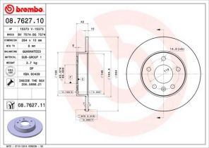 Brembo 08.7627.10 - Brzdový kotúč -