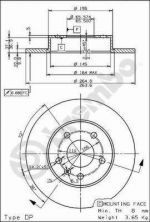 Brembo 08.7627.75 - Brzdový kotúč -