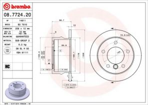 Brembo 08.7724.20 - Brzdový kotúč -