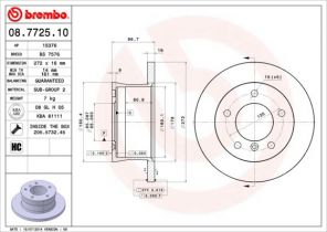 Brembo 08.7725.10 - Brzdový kotúč -