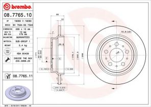 Brembo 08.7765.10 - Brzdový kotúč -