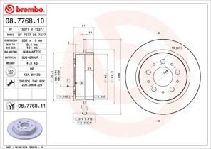 Brembo 08.7768.10 - Brzdový kotúč -